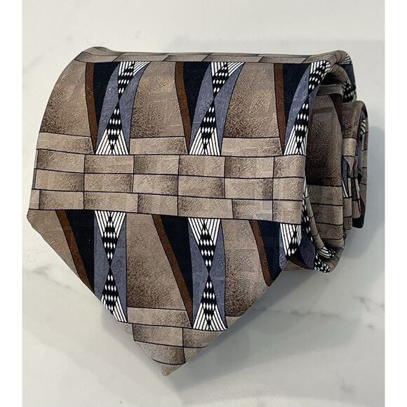 Vintage Alexander Lloyd XL Abstract Geometric Y2K Silk Tie 63.5 x 4 USA Made - Picture 1 of 4